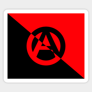 Anarchy Circle-A on Anarcho-Syndicalism Color Inverted Sticker